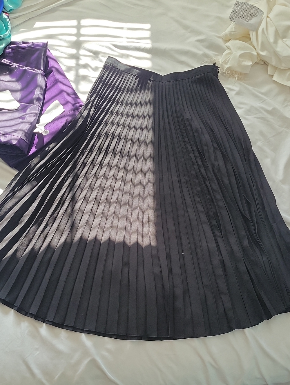 Sag Harbor Black Pleated Circle Skirt